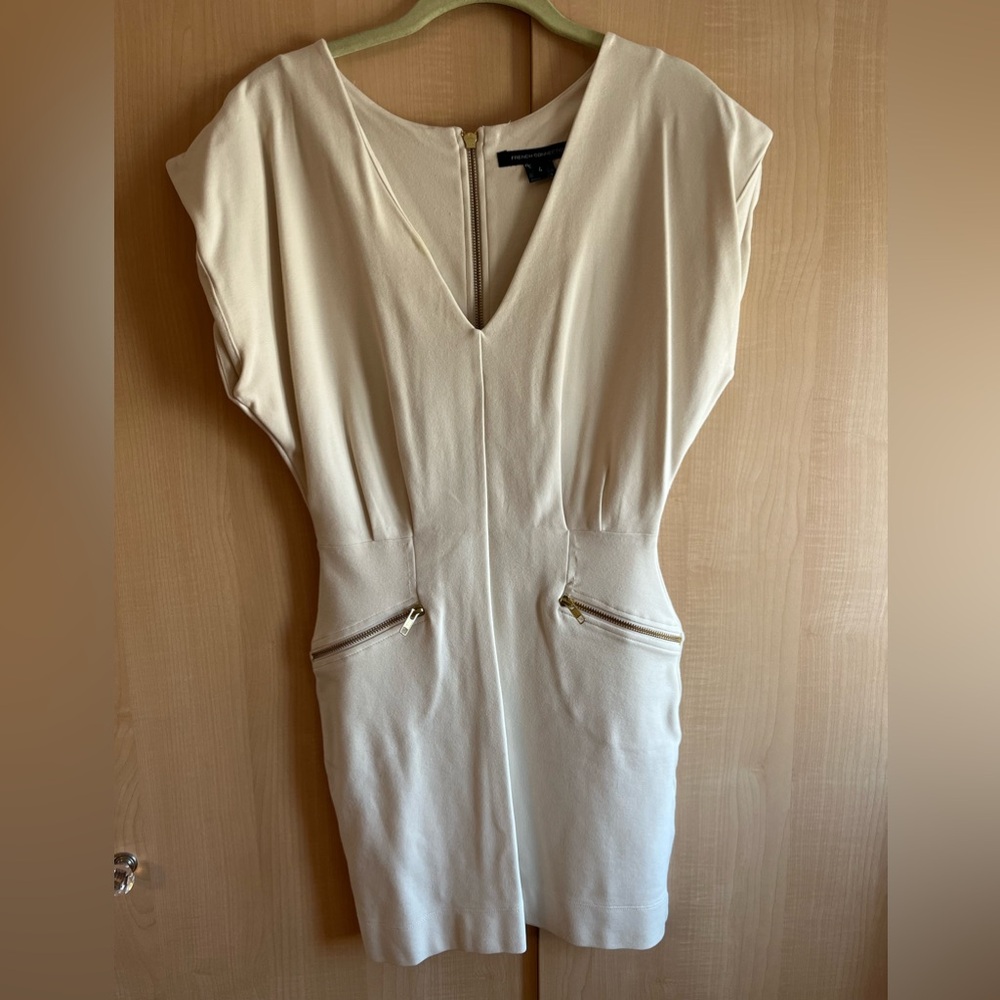 French Connection Beige Cotton mini dress, size 4.
